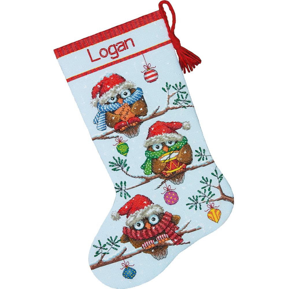 Holiday Hooties Stocking Counted Cross Stitch Kit